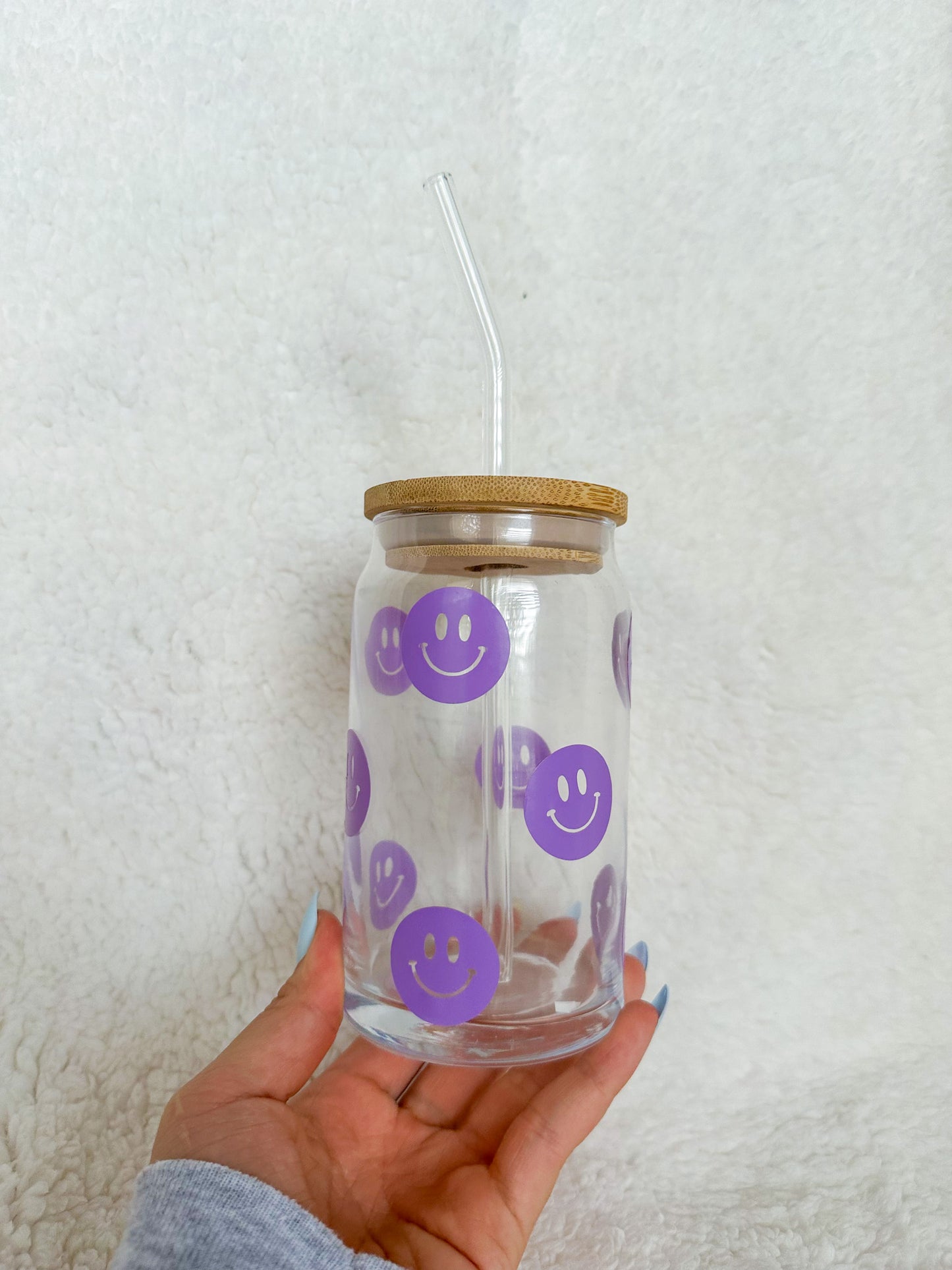 Purple smileys cup